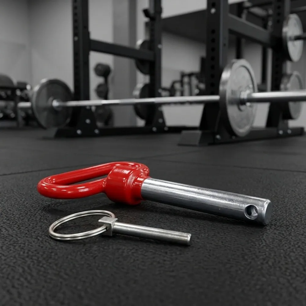 Weight Training Rack Pin with for Red Head Design for Quick Recognition and Consistent Placement in Fitness Setups