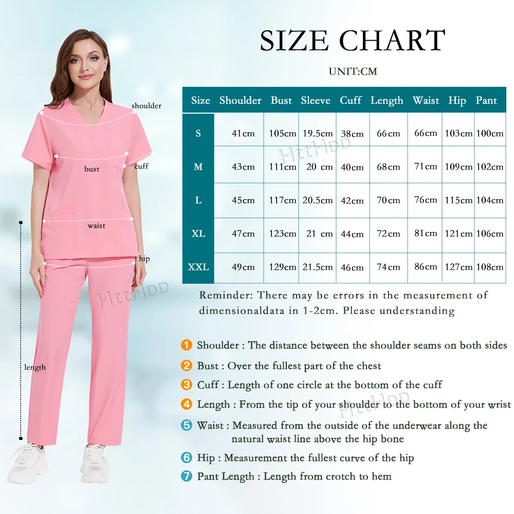 Scrubs Medical Uniforms Woman Top+pants Suit Dental Clinic Hospital Work Clothes Multicolour Scrub Sets Beauty Spa Nursing Scrub