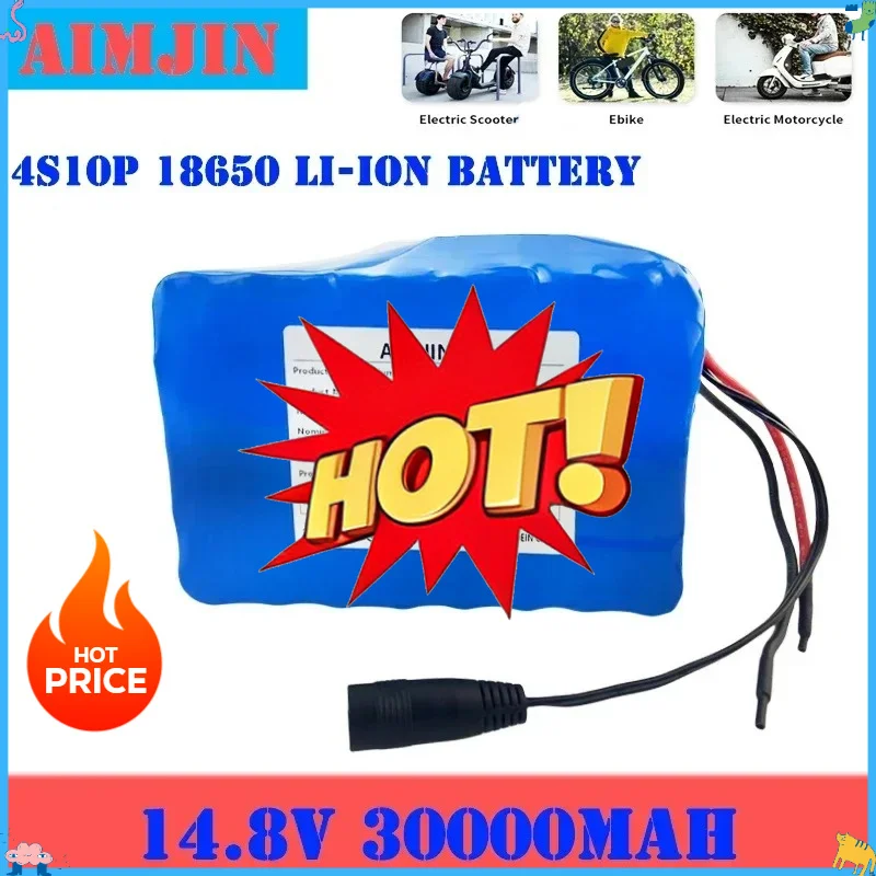 🔧🔧Original battery 14.8V Lithium 4S10P Battery Pack 30000mAh 444Wh with 50A BMS for Inverter Smart Robot High-power Equipment