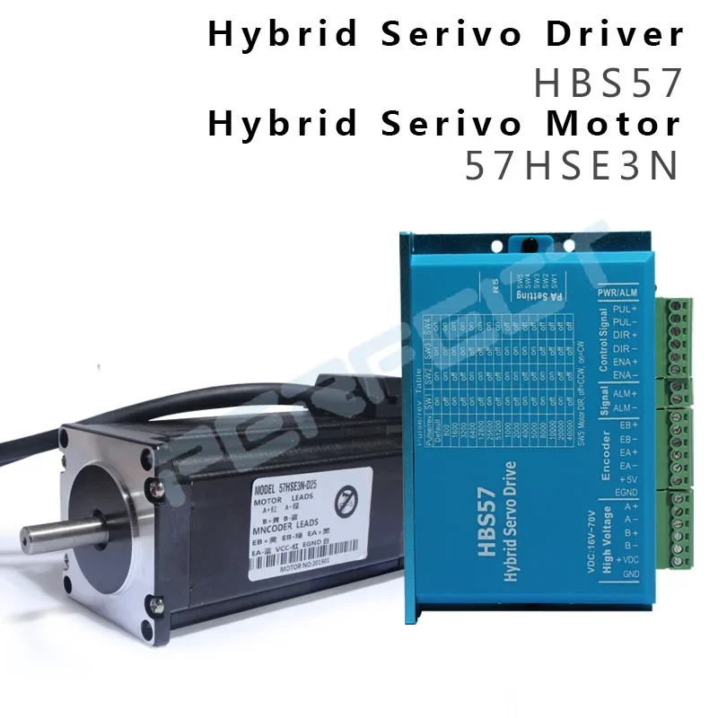 محرك متدرج مؤازر بحلقة مغلقة Nema 23 3N.m 57 Hybrid 2-Phase 132mm المعدات الكهربائية 57HSE3N + HBS57 سائق بالجملة