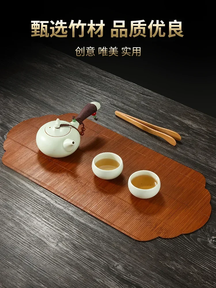 Bamboo Tea-Seat Double-Sided Insulated Placemat Table Runner Fabric Craft Bamboo Woven Tea Utensils New Chinese Zen Tea Mat