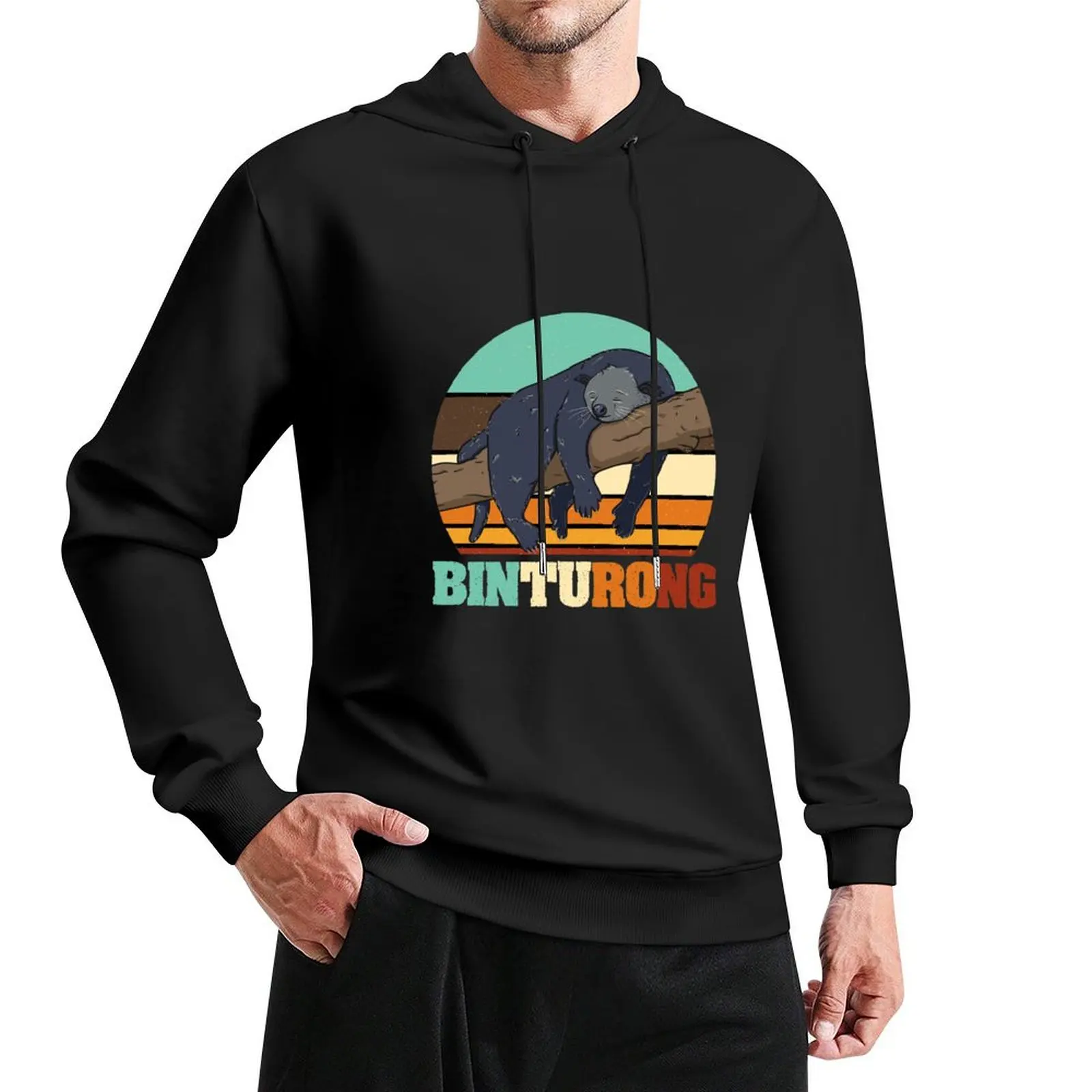 

Vintage Binturong Animal Lover Sunset Pullover Hoodie fashion men men's clothes korean style clothes pullover hoodies