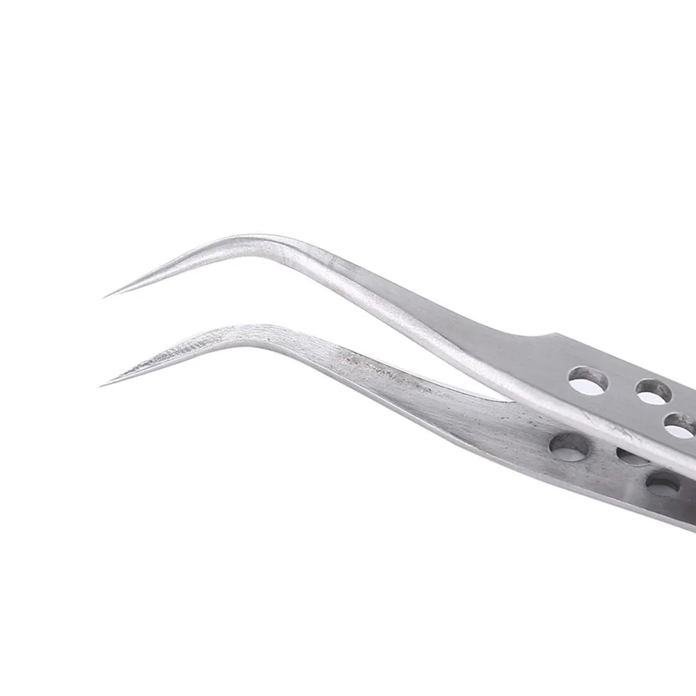 Industrial Tweezers Repair Silver Small Stainless Forceps Stainless Steel Straight Tip 124-140mm Anti-magnetic