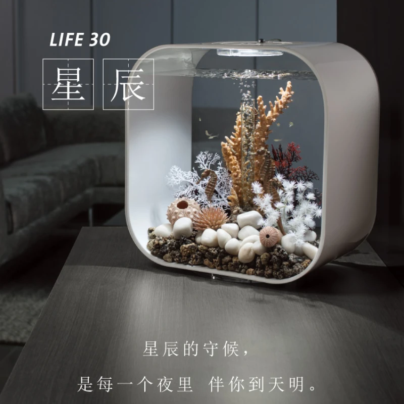 

Small Fish Tank Aquarium Living Room Home Desktop Ecological Fish Tank Decorative Landscaping Package Change Water