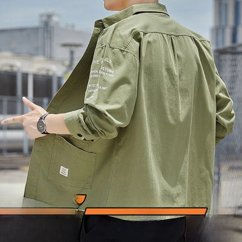 

Long Sleeve Work Shirt Men's Jacket for Construction Site Wear Resistant Dirt Proof Outdoor Sun Protection Casual Workwear