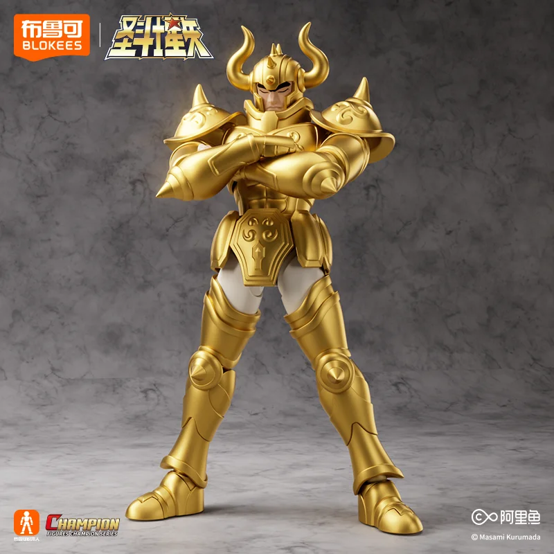 Figur Aksi Blokees Saint Seiya Taurus Aldebaran Asli Aiolos Mu Aiolia Milo Mainan Perakitan Model Kit Koleksi Patung Hadiah