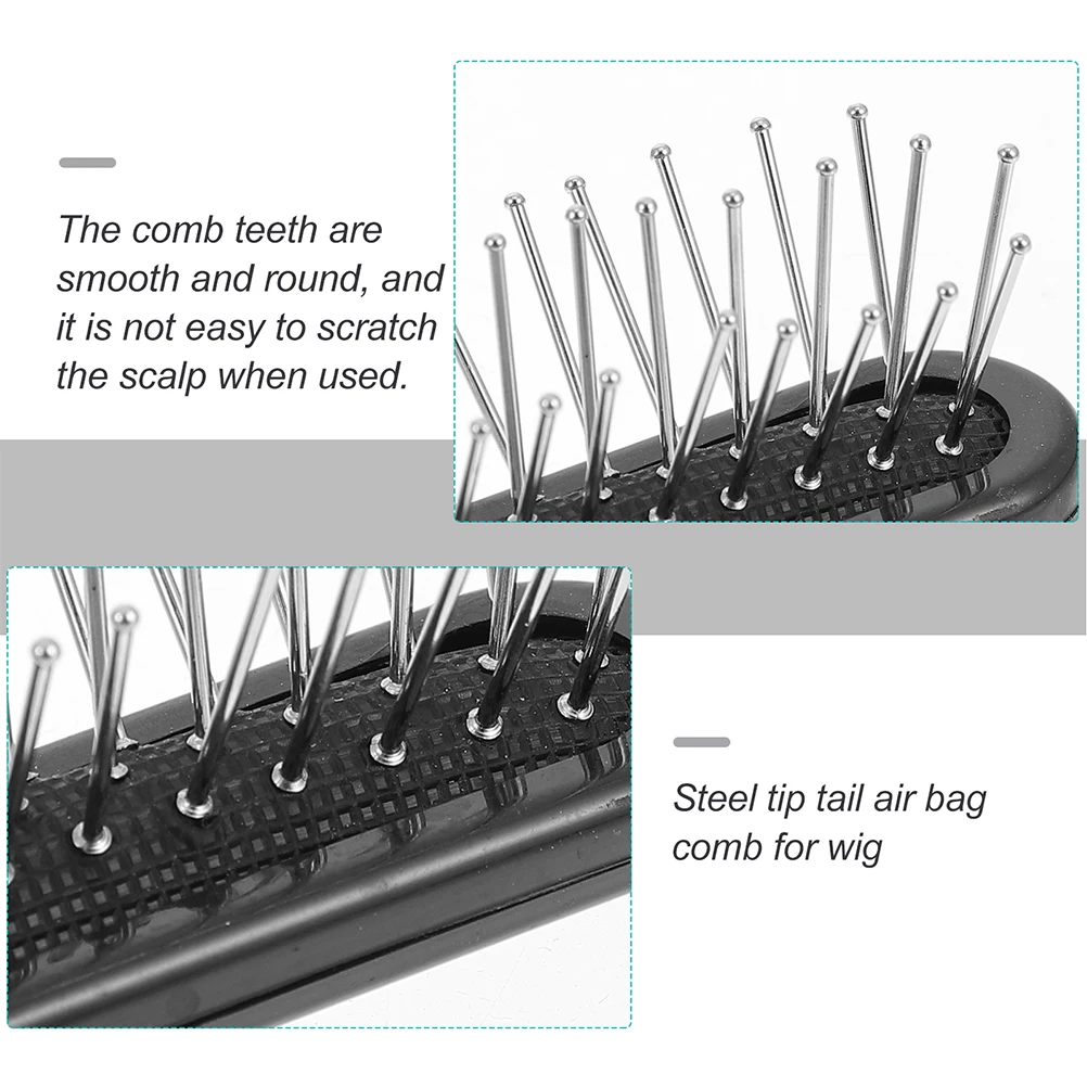 

3pcs Hair Brush Detangling Comb Rat Tail Handle For Hair Styling Coloring Sectioning Wire Bristle Scalp Massage Tool