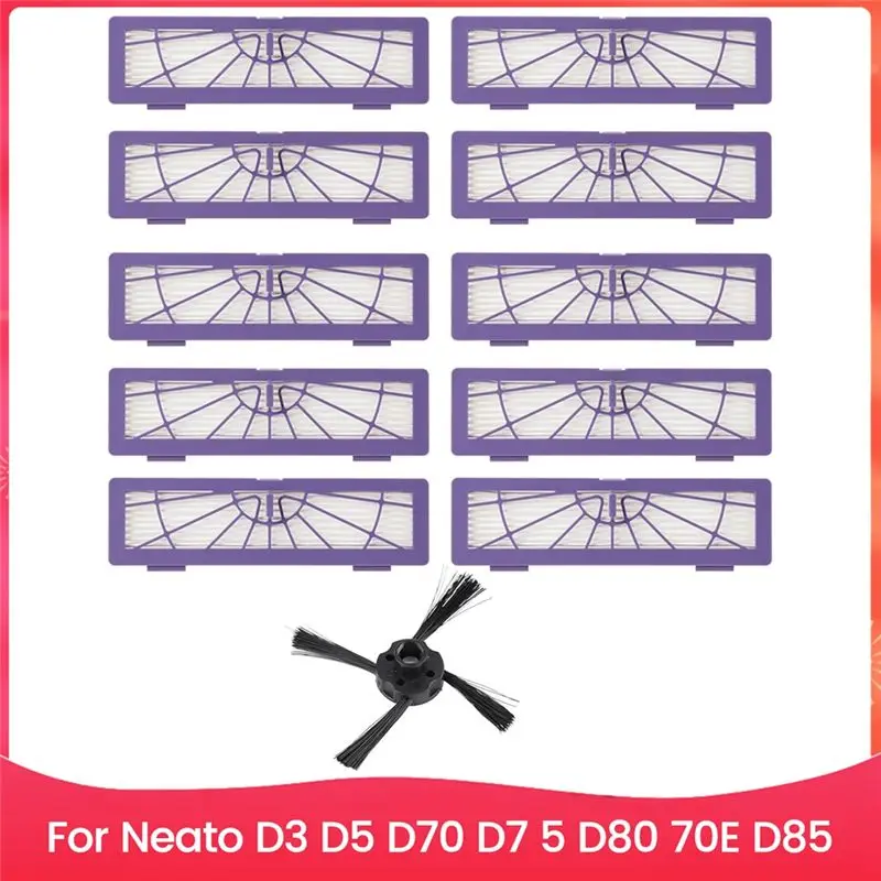 

Запасные части AUAU для роботов-пылесосов Neato D3, D5, D70, D7, D80, 70E, D85: боковая щетка, HEPA-фильтр