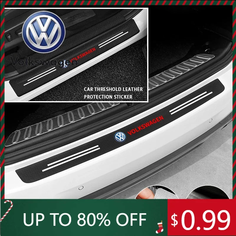 

For VW Volkswagen Jetta MK5 Golf Car Door Threshold Strips Car Trunk Rear Bumper Protective Leather Stickers For Volkswagen VW G