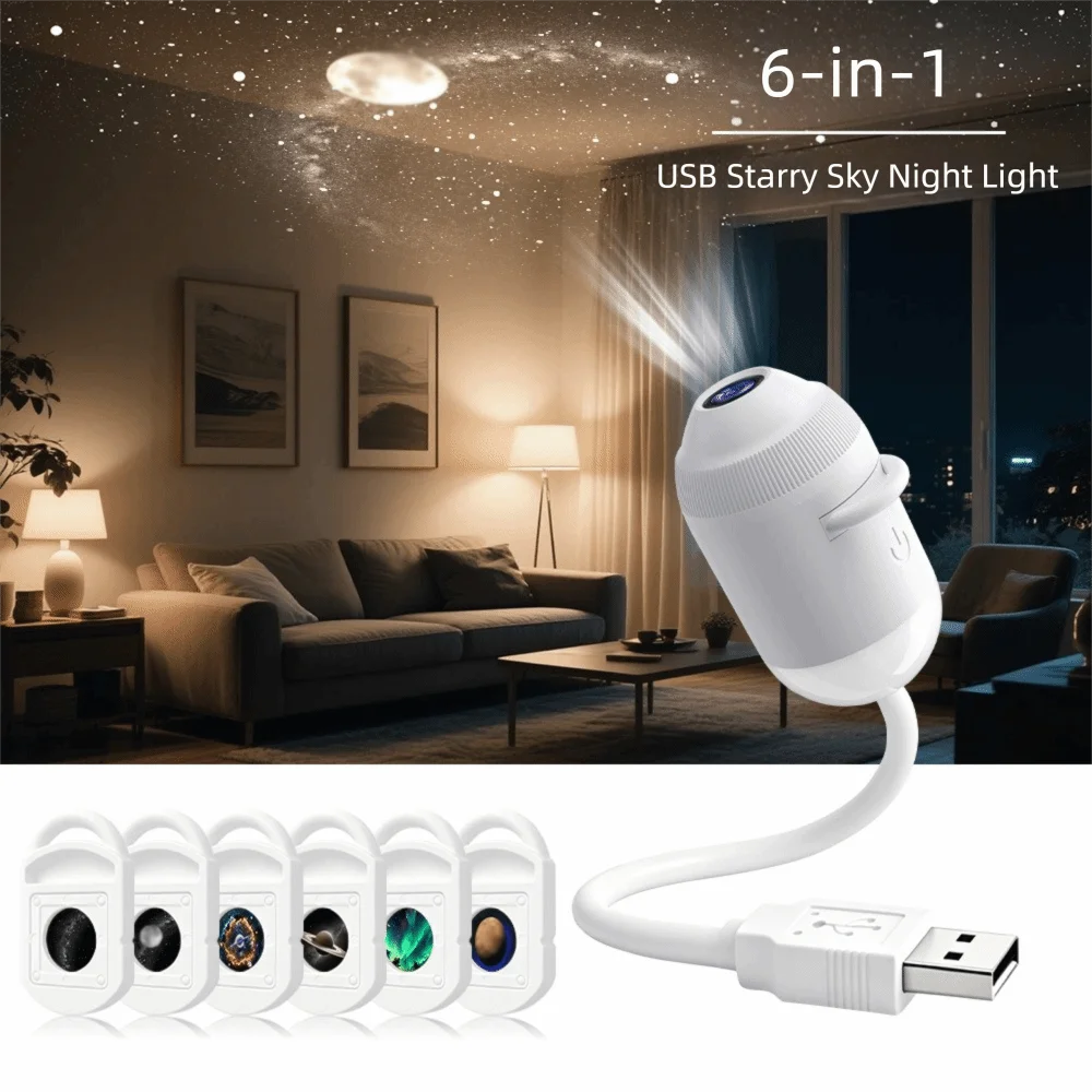 High-definition Galaxy Star Projector 360 Adjust Smart Dynamic Night Light Projector USB Powered Flexible Gooseneck