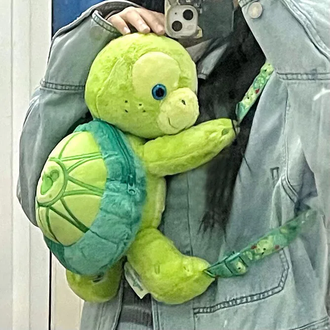 Plush Little Turtle Backpack Children\'s Doll Doll Bag Cute Little Turtle Backpack Kindergarten Anime Kawaii Cartoon School Bag