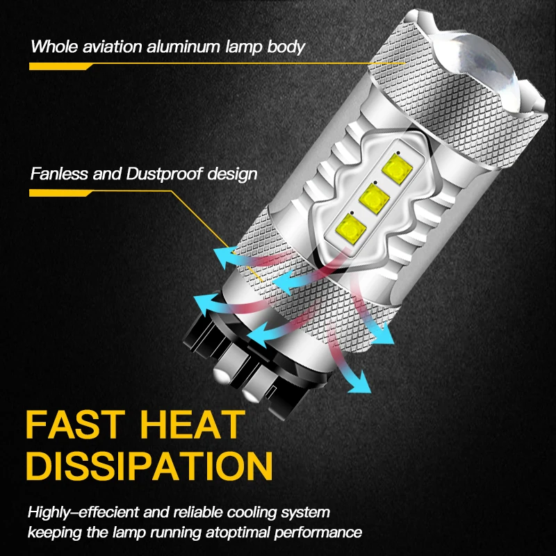 2PCS PW24W LED Turn Signal Light Bulbs Canbus For Peugeot 208 2012-up PWY24W Daytime Running Lights Amber White Car Accessories