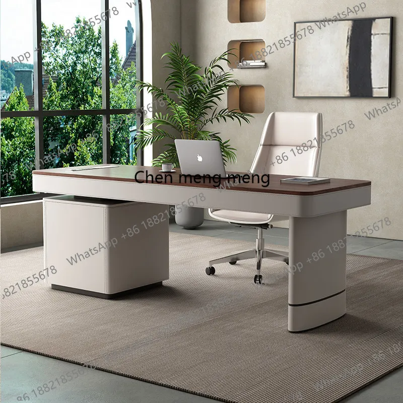 Solid wood desk modern desk home learning high-end retro style boss table computer