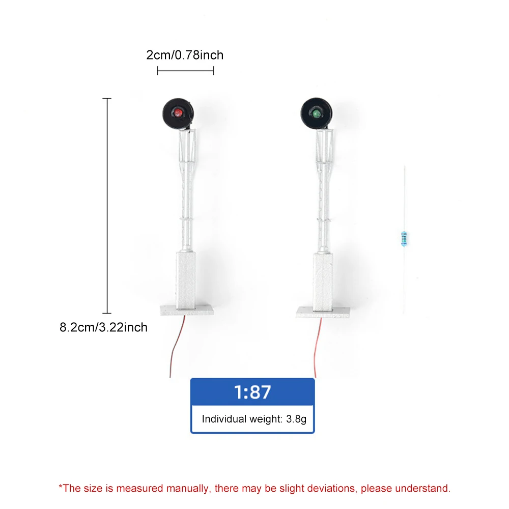 HO مقياس نموذج السكك الحديدية ثلاثي أضواء كتلة الكشاف إشارة غرامة صنع المعادن 1 الأهداف المتضادة الضوء الأخضر/الأحمر