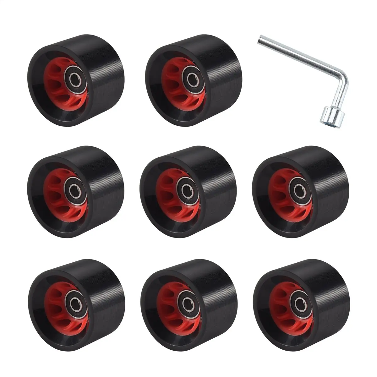 【STOCK】8Pack 95A 58mmx39mm,Indoor Quad Roller Skate Wheels,PU Wear-Resistant Wheels Double-Row Roller Skates Accessories