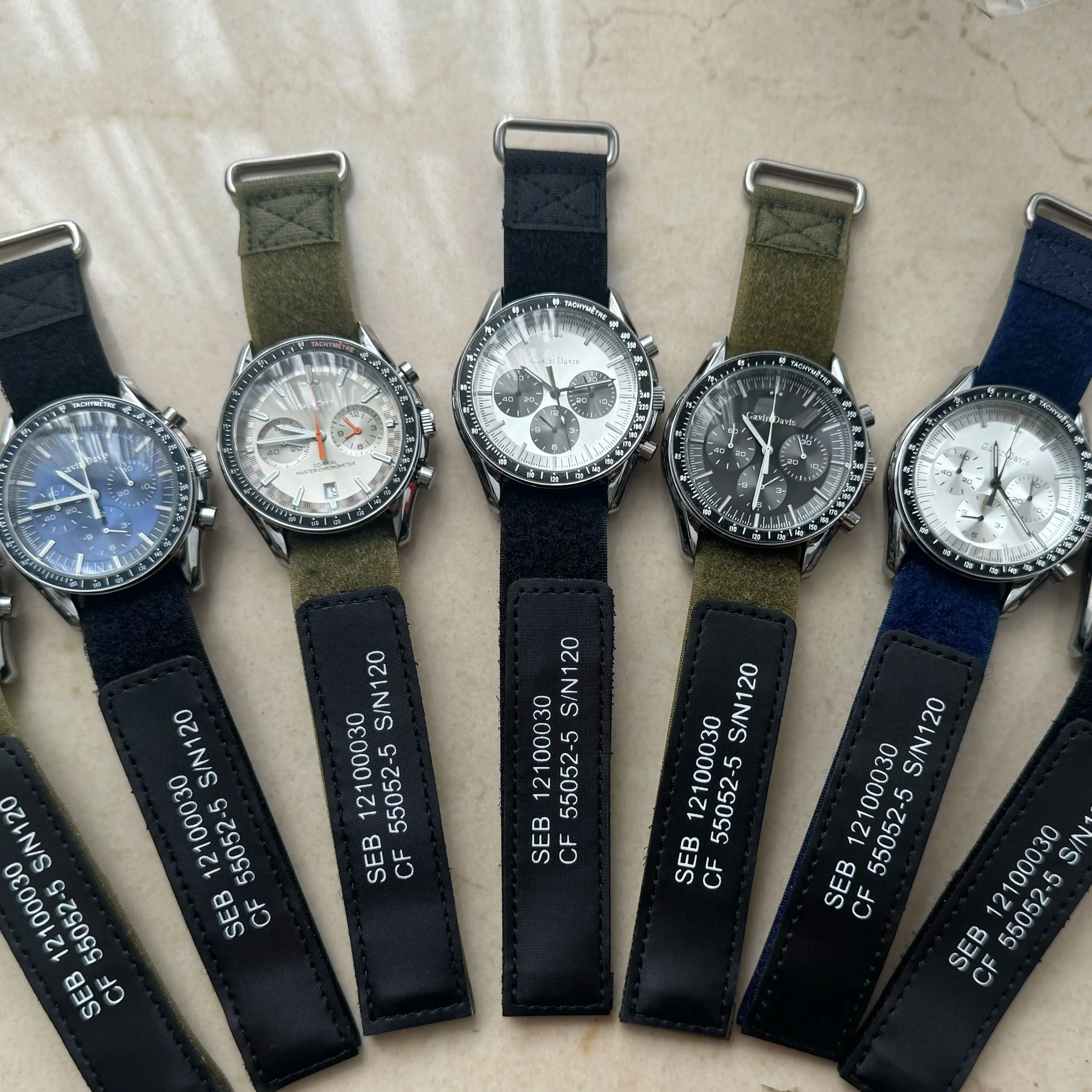 Correa de reloj Original Apollo de primera generación de 20mm hecha para Speedmaster Moonwatch MoonSwatch negro