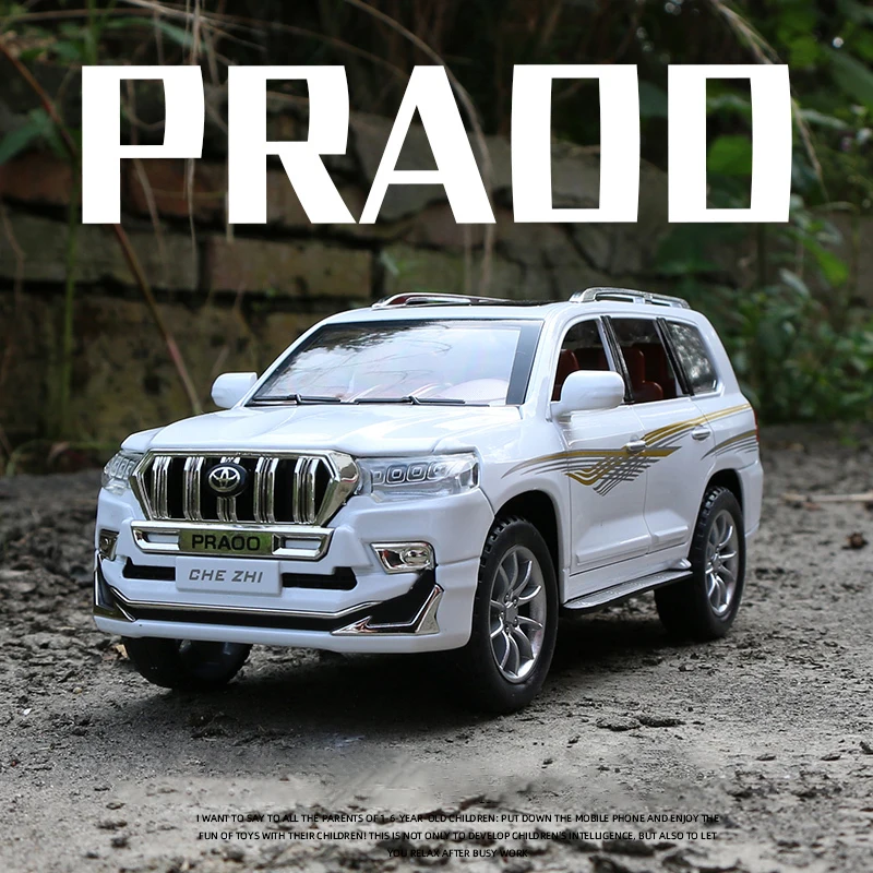 1:24 High simitation TOYOTA LAND CRUISER PRADO Alloy Metal Car Model Toys With Pull Back For Kids Birthday Gifts Free Shipping