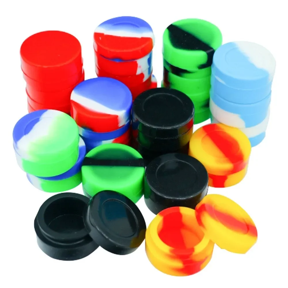 

5PCS Silicone Container 7ML Tank Storage Box Color Mixing Non stick Oil Wax Box