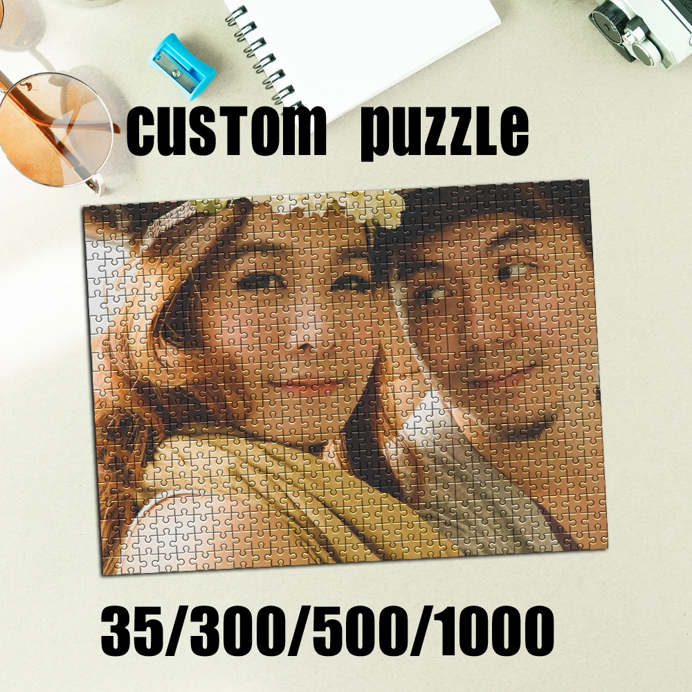 35/300/500/1000pcs Personalized Custom Photo Puzzle couple photos Assembling Picture