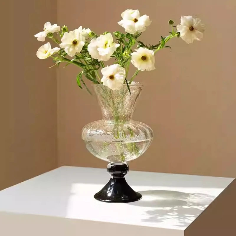 Vase im Retro-Französischen Luxus-Kunststil, Dekorative Vase für Hydrokultur-Blumenarrangements, Tischdekoration für Zuhause