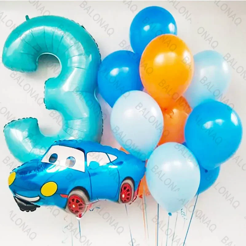 11pcs Disney Animation Cars Series Balloons Lightning McQueen Foil Balloon Children's Birthday Party Decorations Boy Toys Gifts