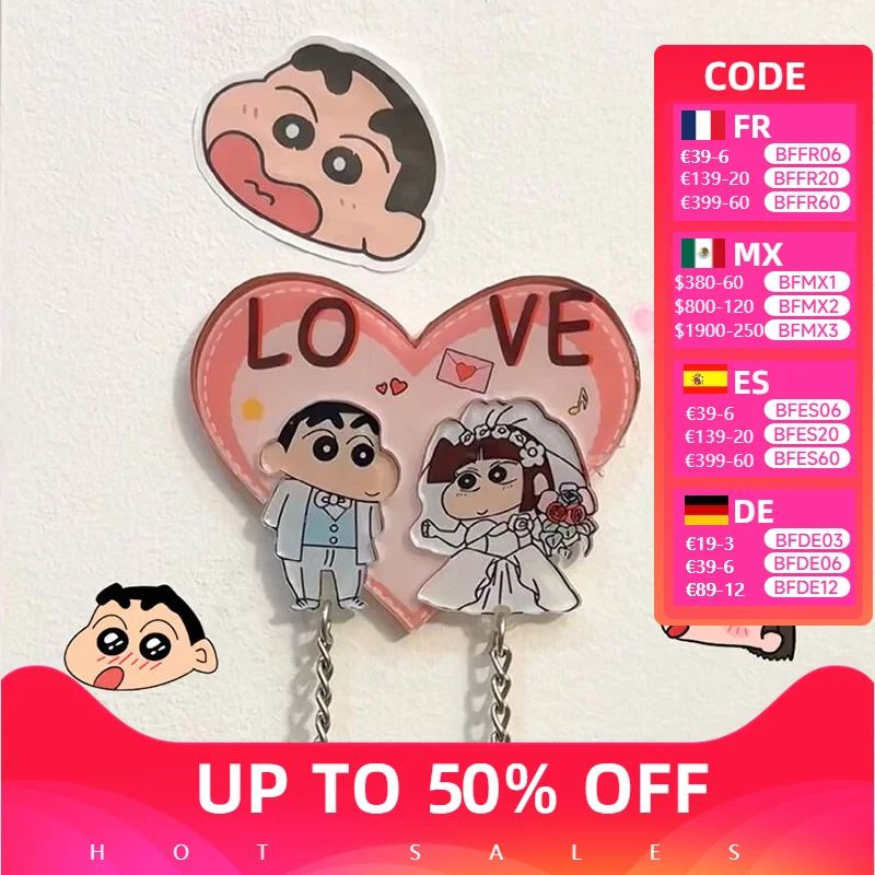 

Lovers Key Hanger Hook Entry Storage Entrance Decoration Crayon Small New Cartoon Hanging Door Creative Refrigerator Sticker New