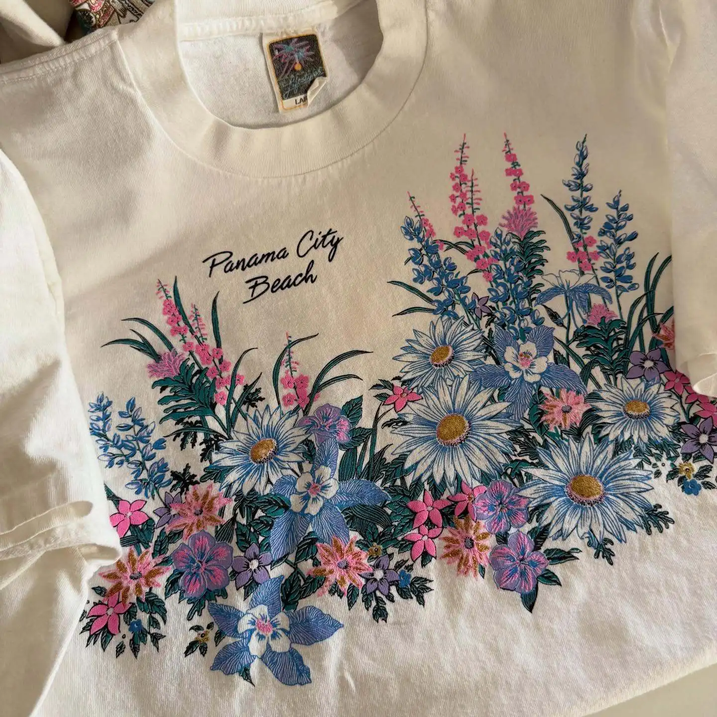 クリエイティブフラワーデザインカップル半袖ベーシックtシャツ下着カジュアル快適なコットントップ男性と女性用