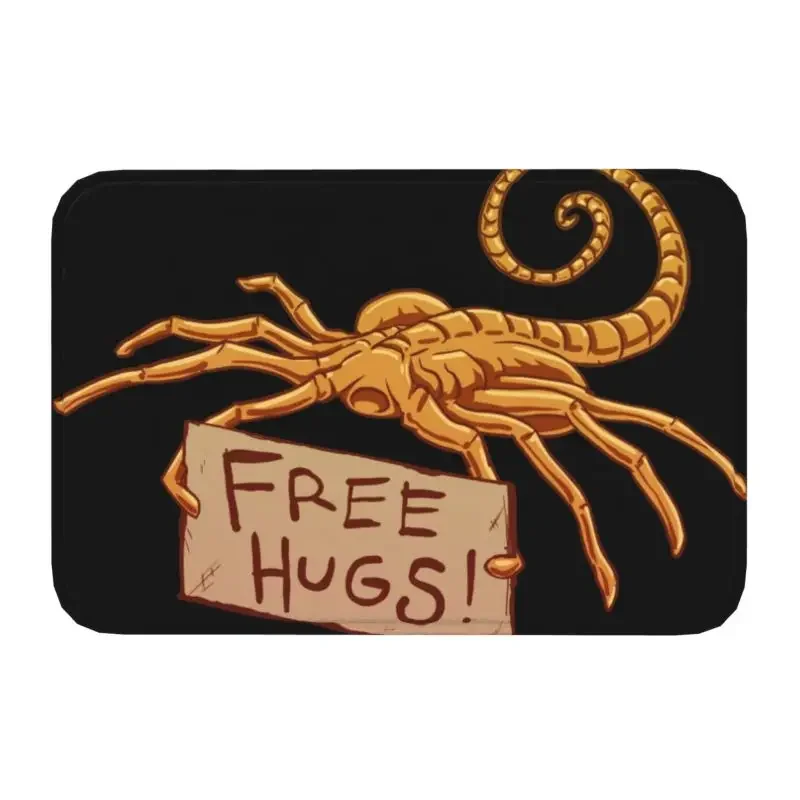 Free Hugs Front Door Mat Anti-Slip Outdoor Quick Dry Facehugger Alien Xenomorph Doormat Garden Garage Entrance Rug Carpet