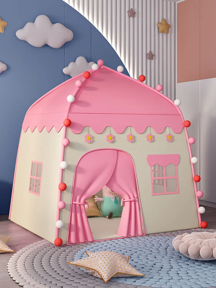 Kids Indoor Outdoor Castle Tent Toy Baby Princess Game House Flowers Blossoming Boy Girl Oversize House Folding Game Gifts