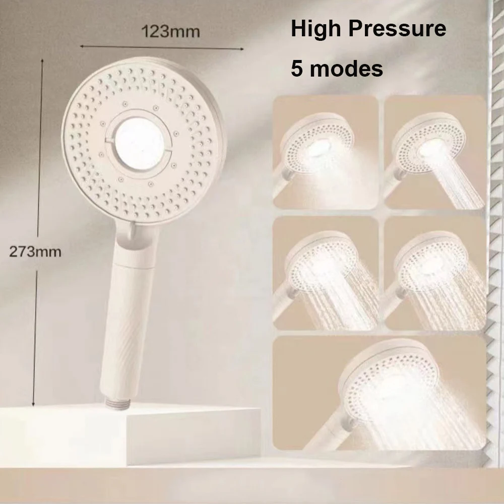 

Новая большая панель 122 мм, 5 режимов, насадка для душа высокого давления с фильтром, массажная насадка для душа с фильтром и дождевой насадкой, аксессуары для ванной комнаты