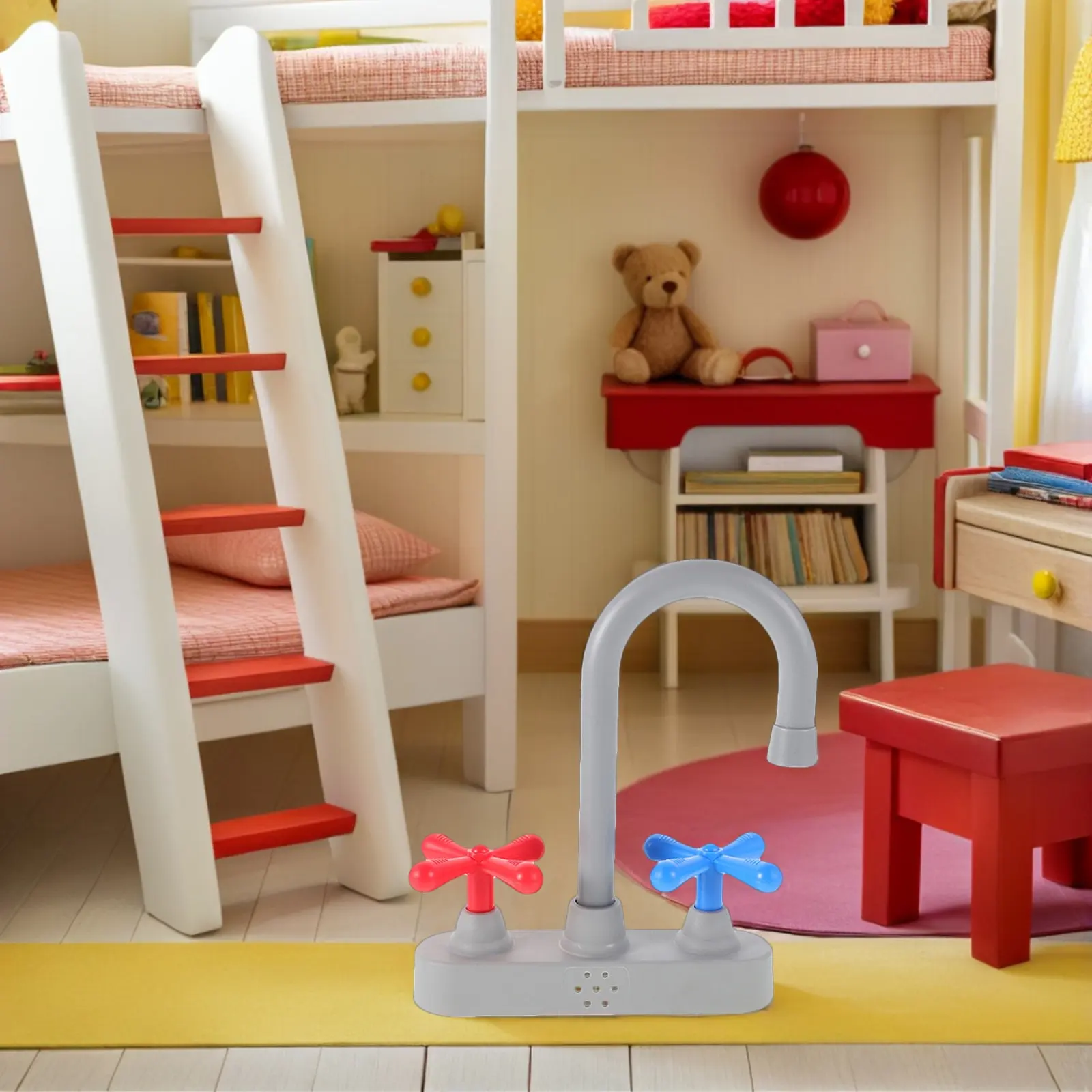 子供用キッチンプレイセット用シミュレーション蛇口交換品、リアルなごっこ遊び用シンク蛇口アクセサリー、インタラクティブプレイ用