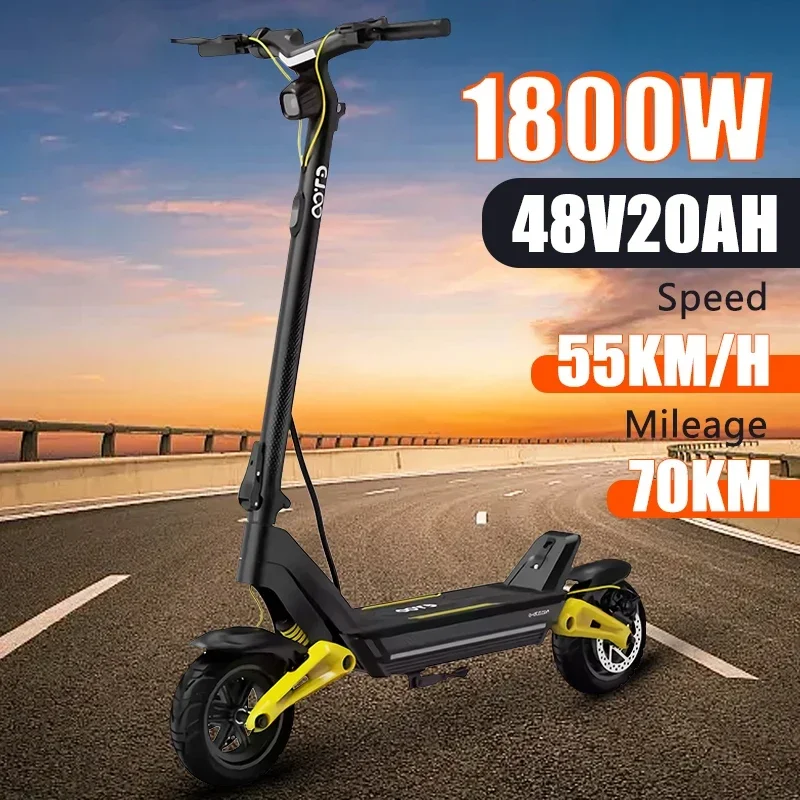 2024 New S10 1800w 48v 20ah 10 inch Road Tyres LCD Display Foldable Electric Scooter Top Speed 55-60km/h Range 70km