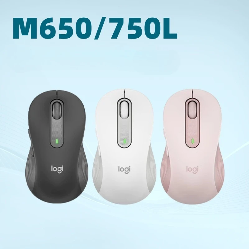 لوجيتك M650/M650L ماوس كتم صوت بلوتوث لاسلكي متوسط/كبير الحجم لأجهزة المكتب وأجهزة Mac وأجهزة الكمبيوتر المحمول
