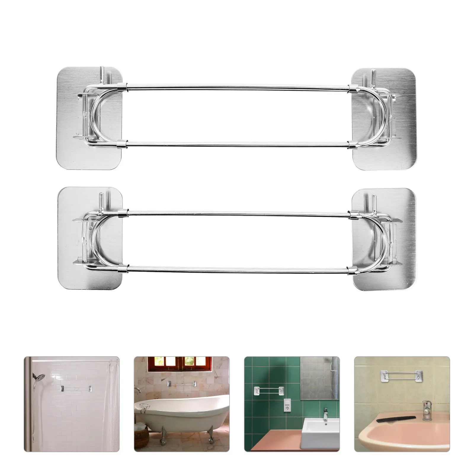 

2Pcs Stainless Steel Organization Rod Adjustable Shower Corner Storage Bar for Rv Travel Trailer Bathroom Rv Bathroom Storage