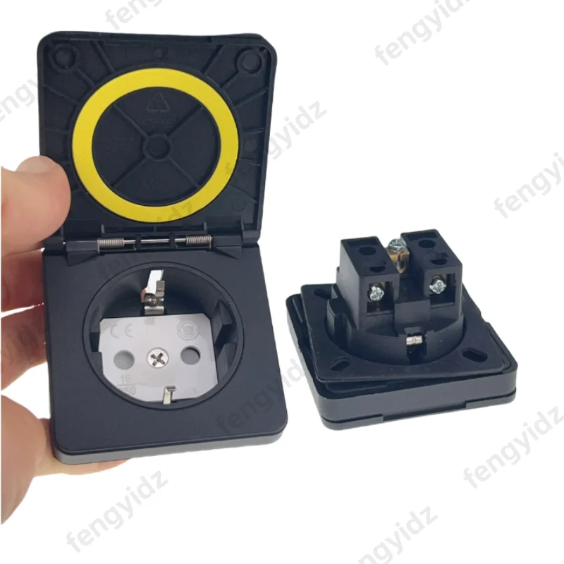 Germany Waterproof Industrial Socket AC Power Socket AU Concealed Plug Electrical Waterproof Cover Power Connector Safety Socket