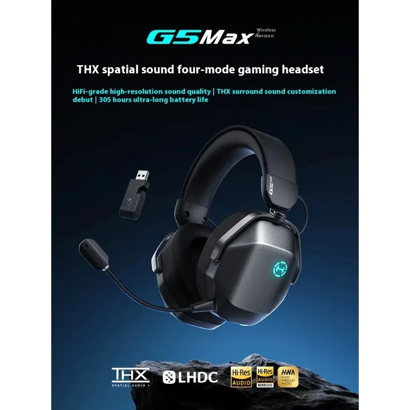 HECATE G5 Max Wireless Headphones Noise Reduction Low Latency Longlife RGB Ergonomic Design E-sports Gaming Headphones Simple