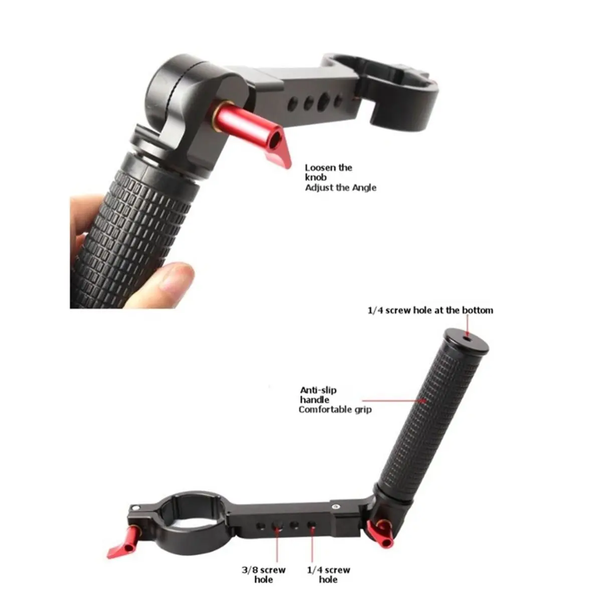 Gimbal Stabilizer Accessories for S CRANE 2 Mounting Clamp Detachable Neck Ring Handle with 1/4 Screw Hole