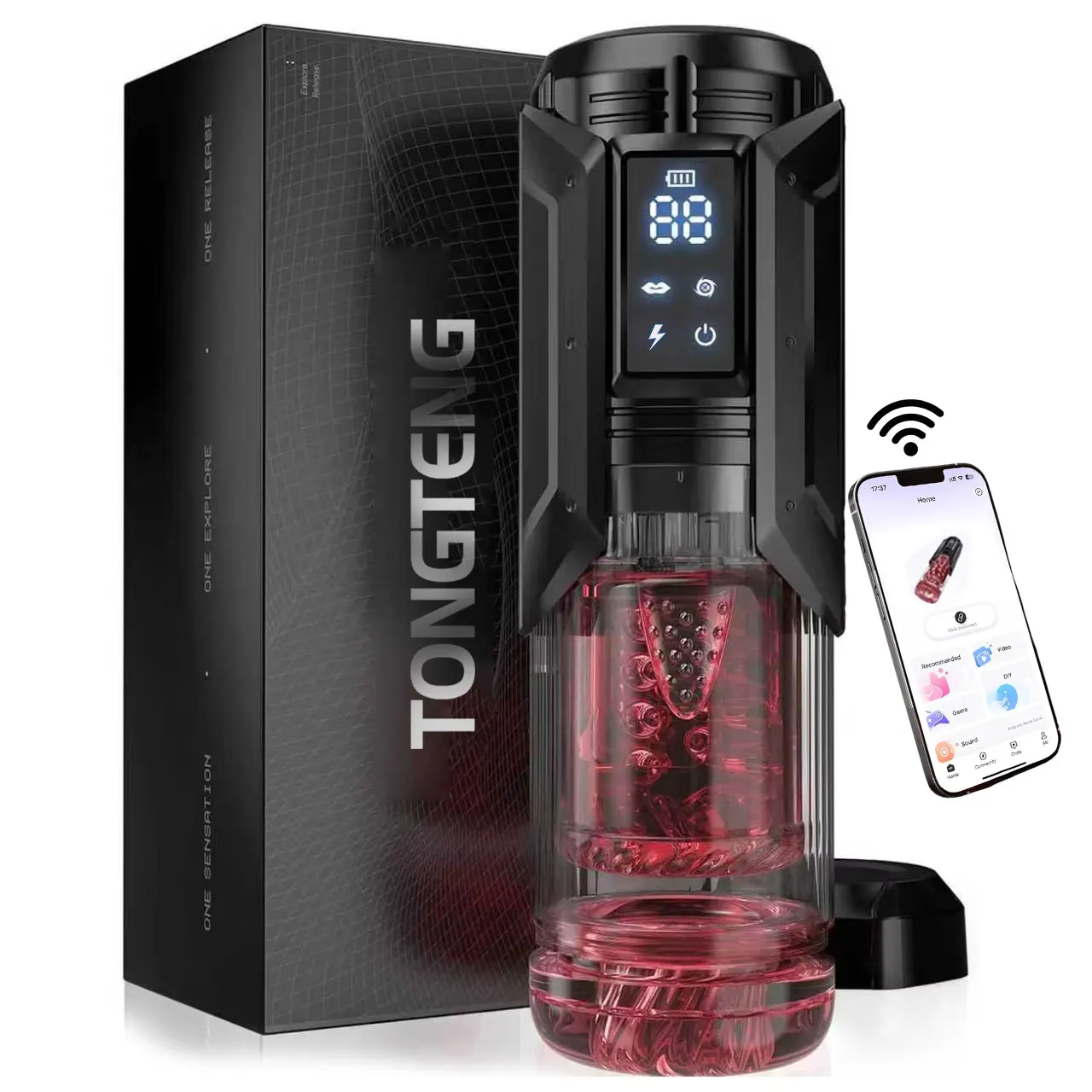 Mech APP 7 types of suction, rotation, licking, propulsion, penis stimulator, telescopic rotation, male penis exercise device