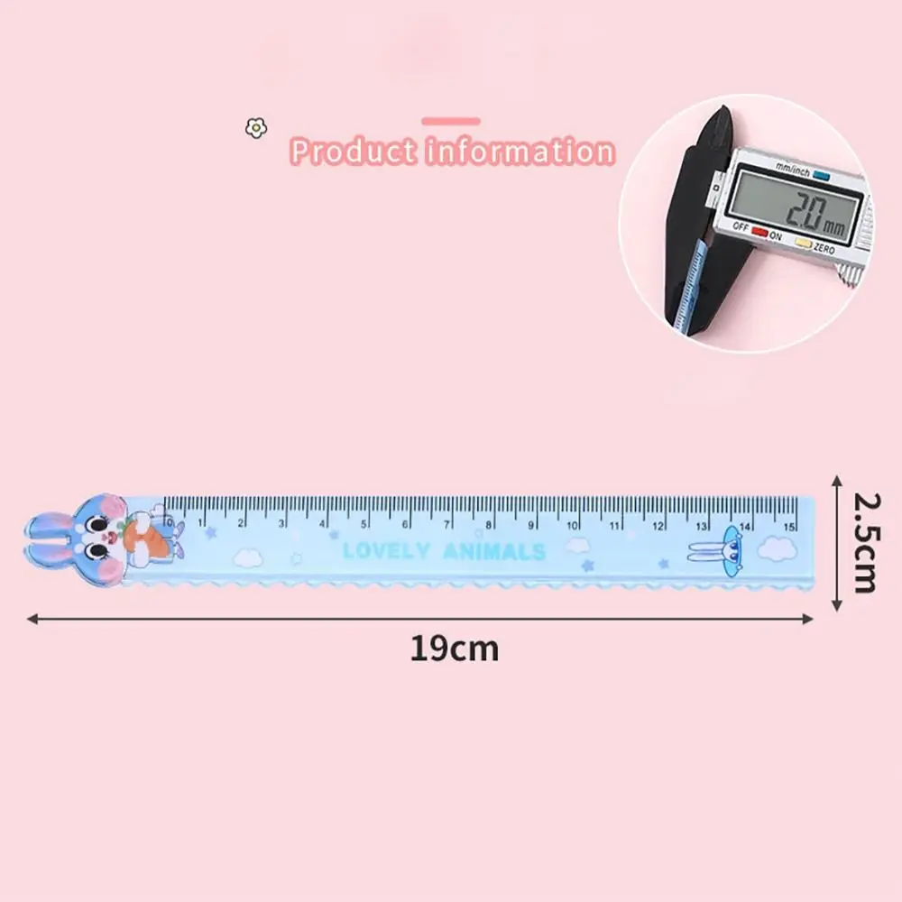 Kawaii Plastic Straight Ruler Rabbit Planner Accessories Ruler School Office Supplies Drawing Tools