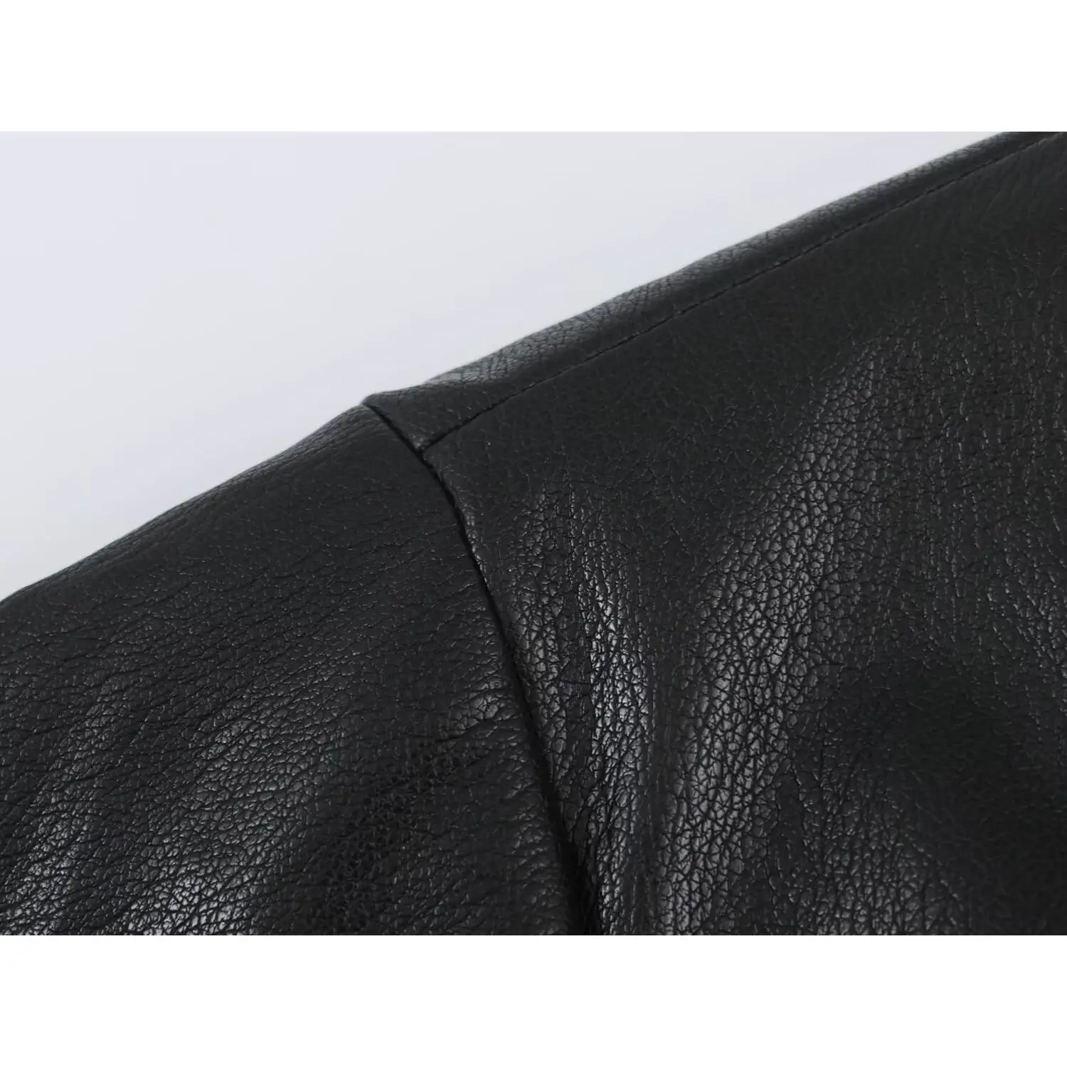 KASLEAD New Women's Leather Effect Padded Shoulder Pilot Jacket Coat Short Sleeve Zipper Closure Polyester Fiber 2026 Autumn 4