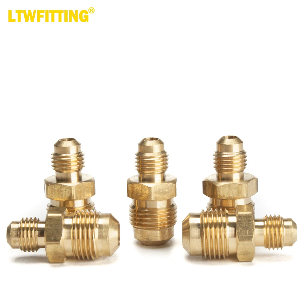 

LTWFITTING Brass 3/8" OD x 1/4" OD Flare Reducing Union,Brass Flare Tube Fitting(Pack of 5)