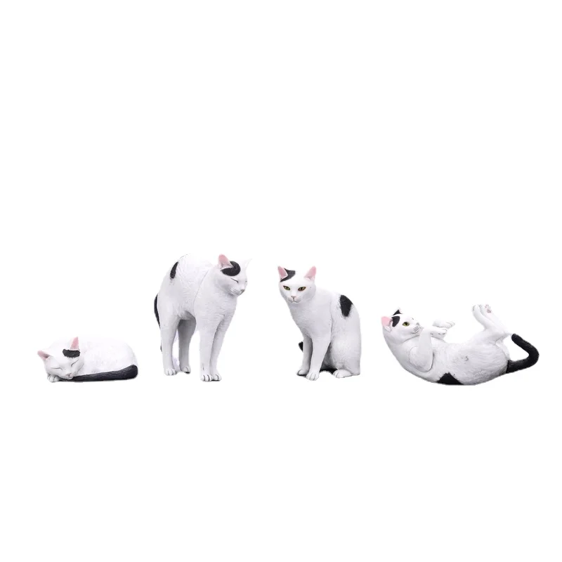 Japan Kitan Capsule Toys Gashapon Cute Kawaii White Cat Decoration Models Osamu Moriguchi's Cat 2 Collection Figures