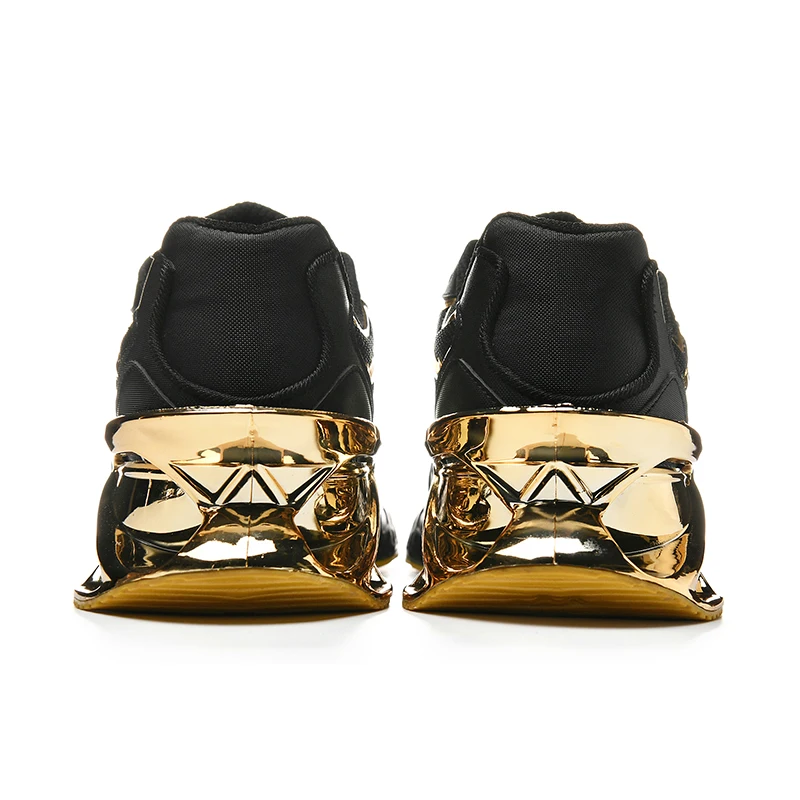 

Men's Luxury Jogging Shoes with Black Gold Mesh, Breathable, Fashionable, Comfortable, Fitness and Running Shoes in Sizes 39-45