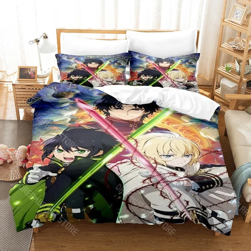 3D Printed Seraph of the end Bedding Set for Boys Girls Duvet Cover Pillowcase Twin Queen King Full Single Double Sizes