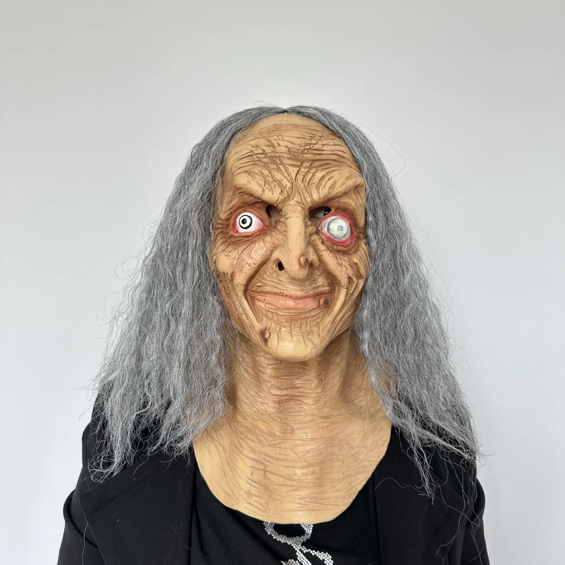 Wholesale Full Head Cosplay Real Witch Funny Mask Custom Halloween Costume Latex Face Mask