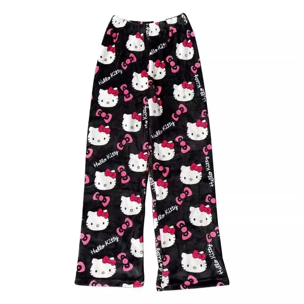 2025 Nieuwe Hello Kitty Pyjamabroek Anime Dames Pyjamabroek Cartoon Paar Thuis Nachtkleding Broek Vrije tijd Thuis Kleding