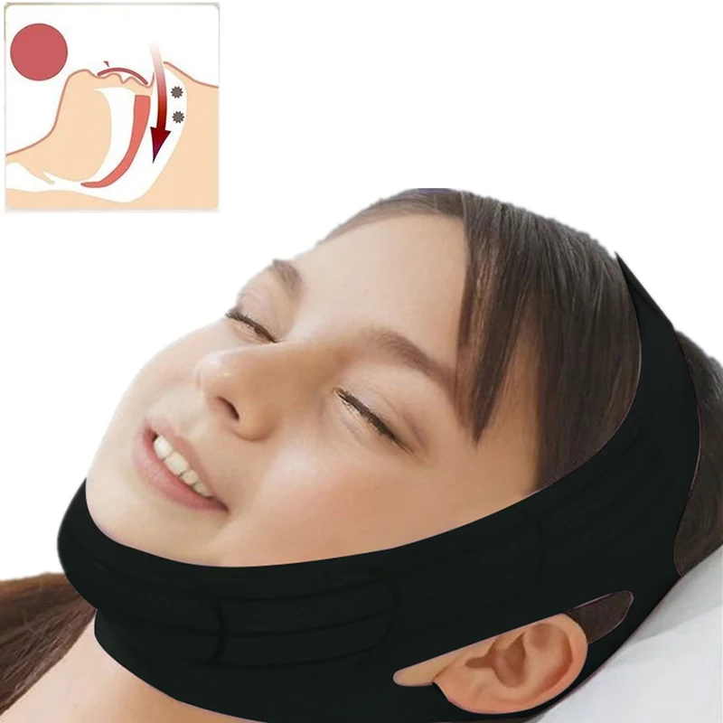 Adjustable Anti Strap Stop Snoring Chin Strap Snoring Mouth Guard Treatment Snore Relieve For Sleep Facial Slimming Bandage