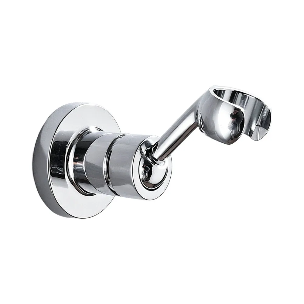 Chrome-Finished Adjustable Shower Base for Handheld Showerheads Featuring Dual Slots 0.9 Inch and 0.83 Inch Compatibility