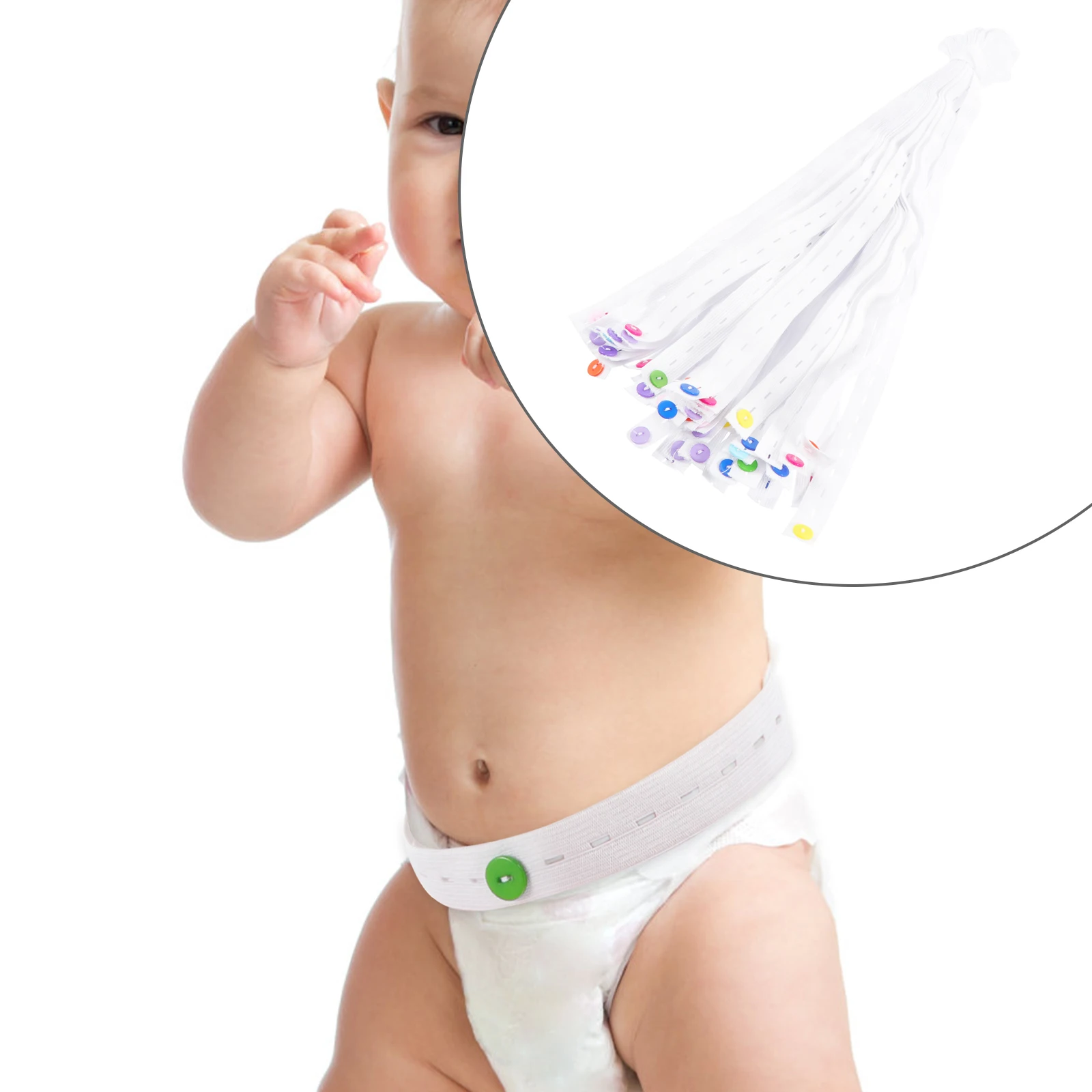 

50pcs Diaper Strap Nappy Durable Fixing Fasteners Adjustable Elastic Baby Diaper Toddler