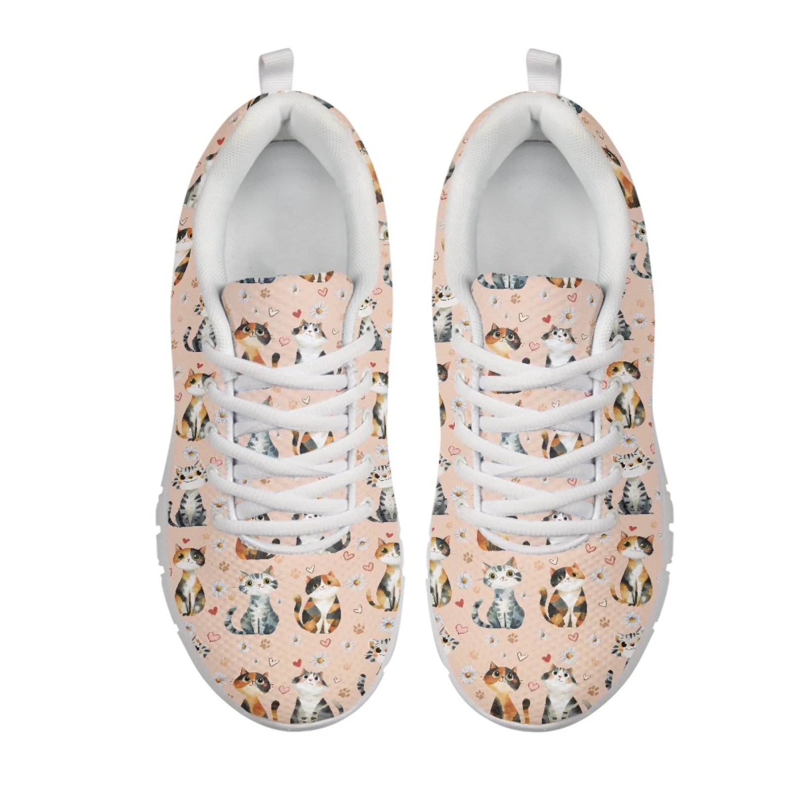 Coloranimal Cat Floral Casual Running Sport Shoes Women Running Walking Shoes Running Sneakers for Mens Womens